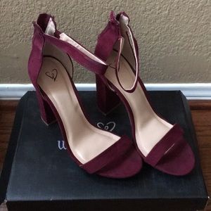 Suede Maroon High Heels.